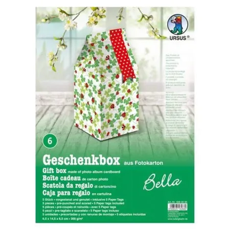 URSUS Geschenkbox Bella 6, 6,5 x 14,5 x 6,5cm, 5 Stück