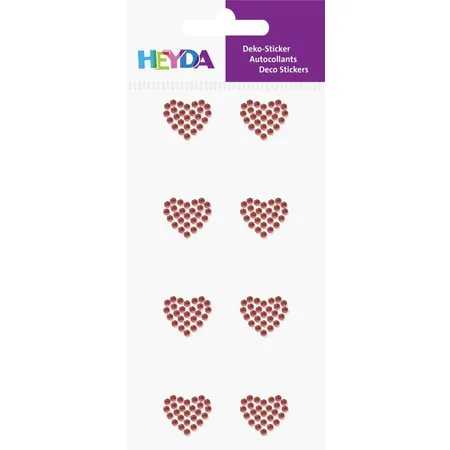 Heyda Strass-Sticker Herz, rot
