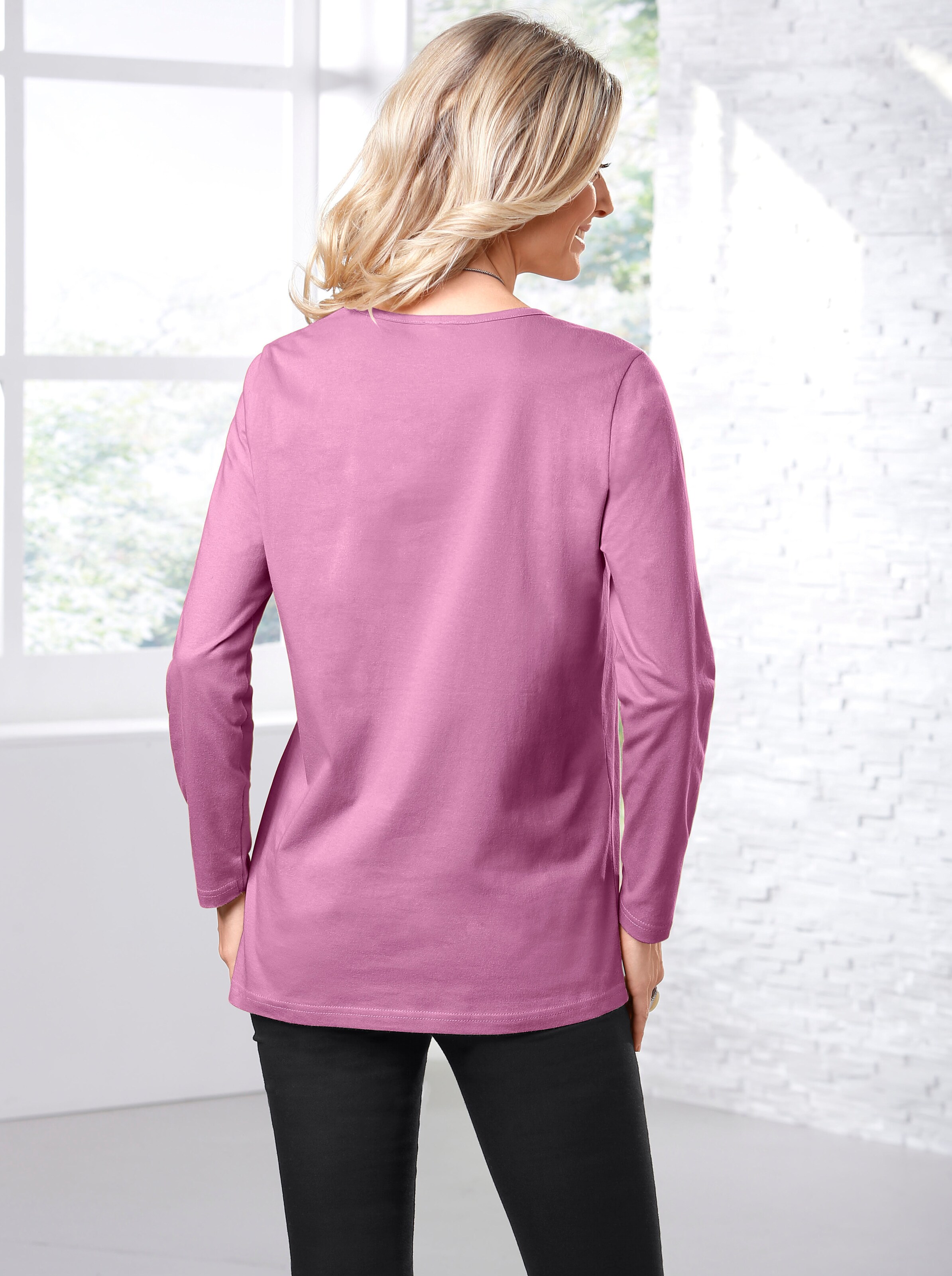 Langarmshirt in rosenholz