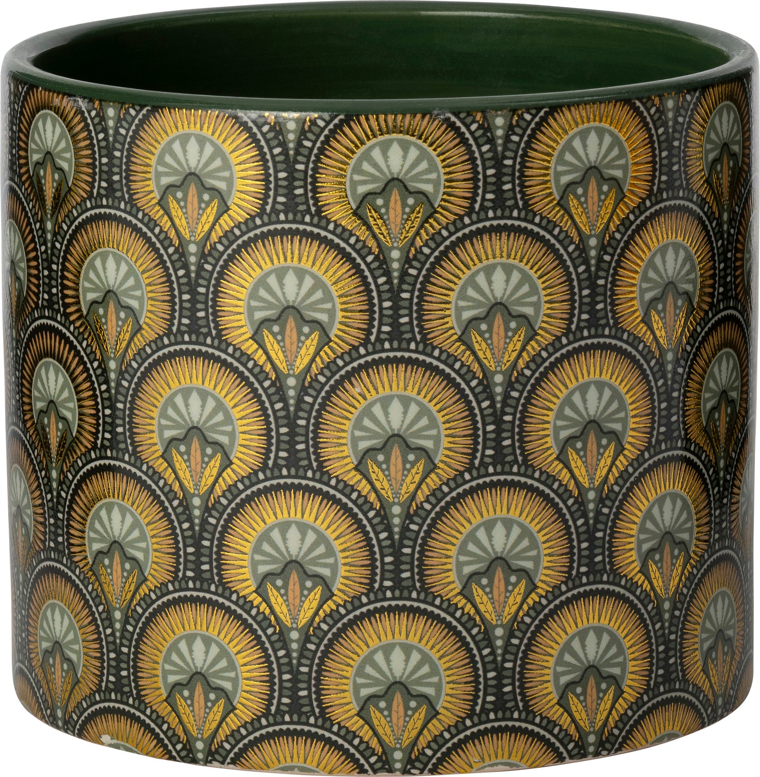 Intratuin bloempot Renee groen / goud D 13 H 11 cm