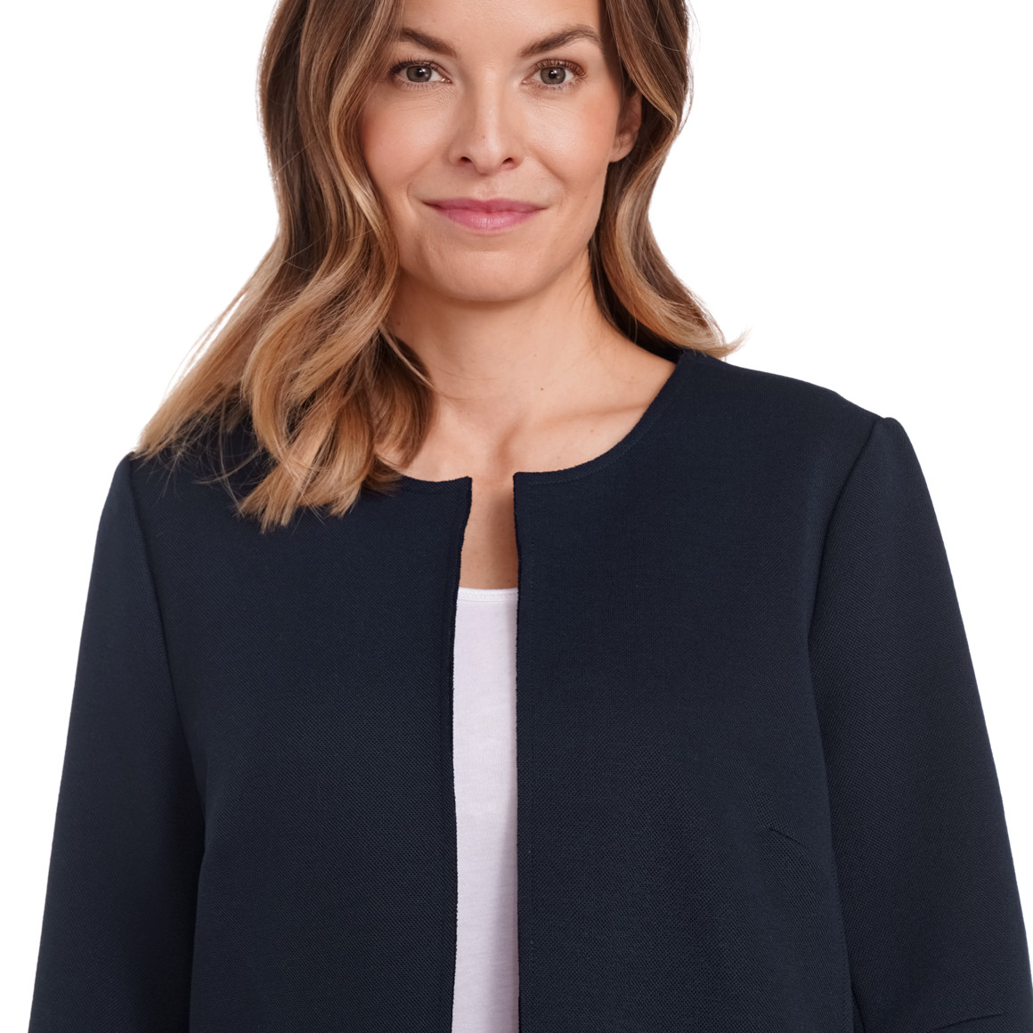 Damen Blazer mit leichter Struktur dunkelblau