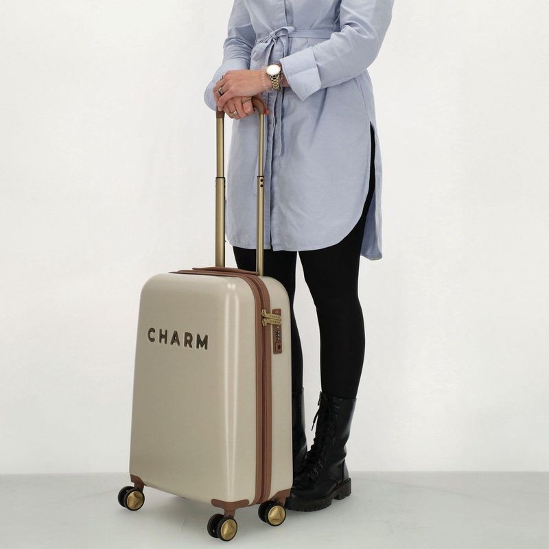 Charm London Nice Travel Kofferset - 2 delig - TSA slot - Beige