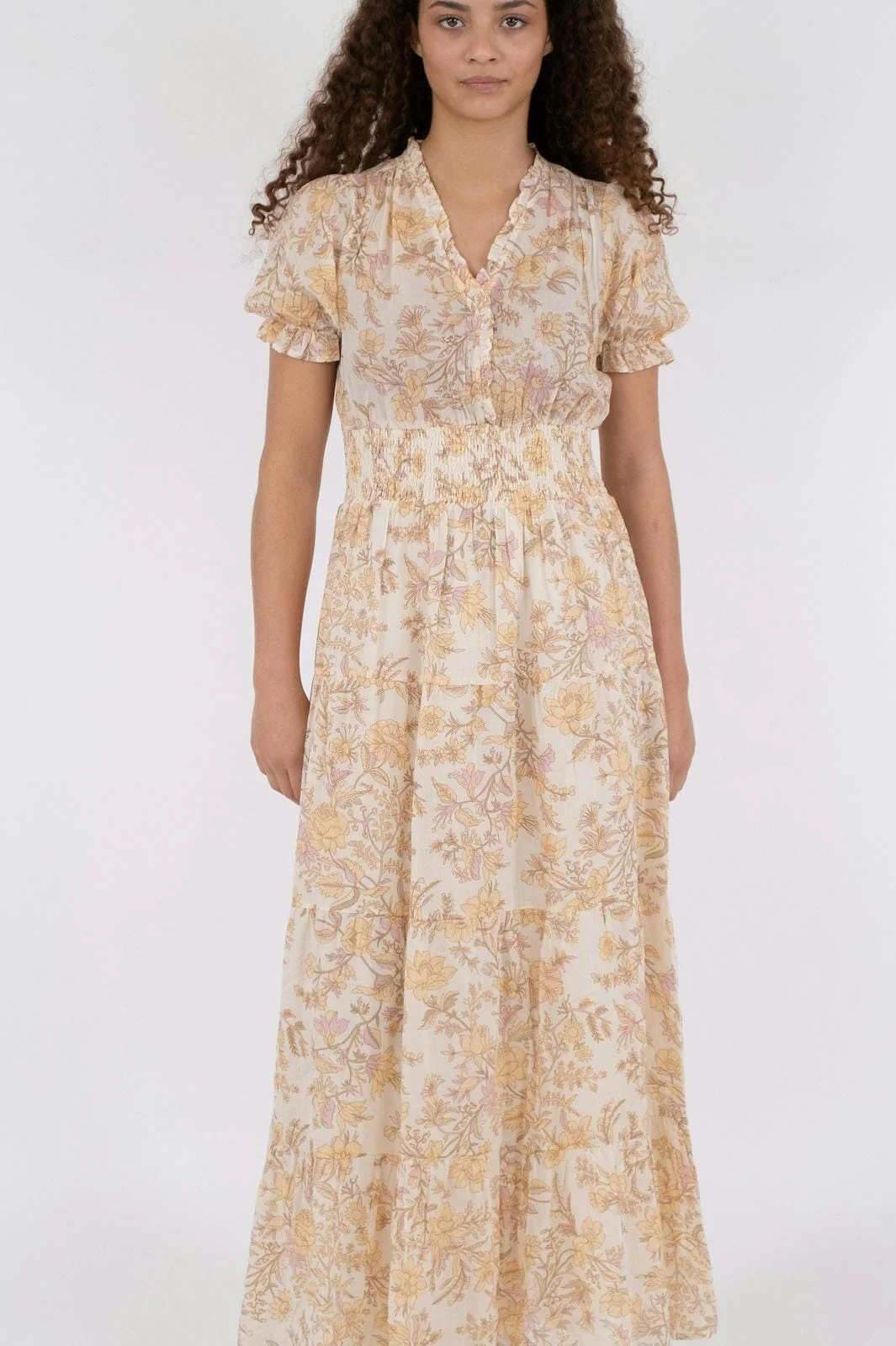Neo Noir Kanza Rose Field Dress dusty yellow
