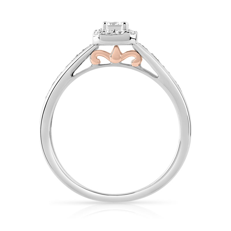 Bague 2 ors 750 carrée diamants