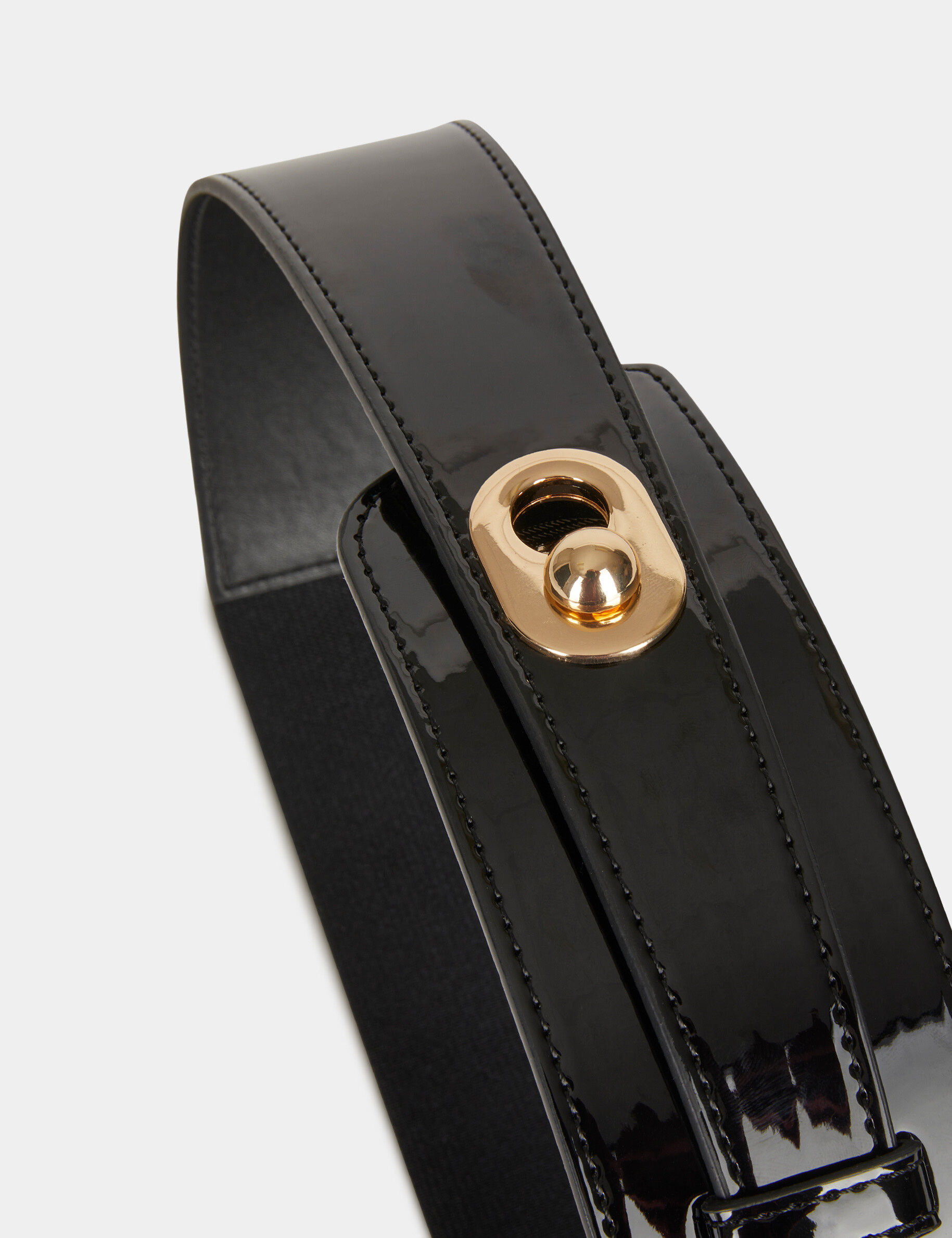 Ceinture élastiquée asymétrique noir femme - noir