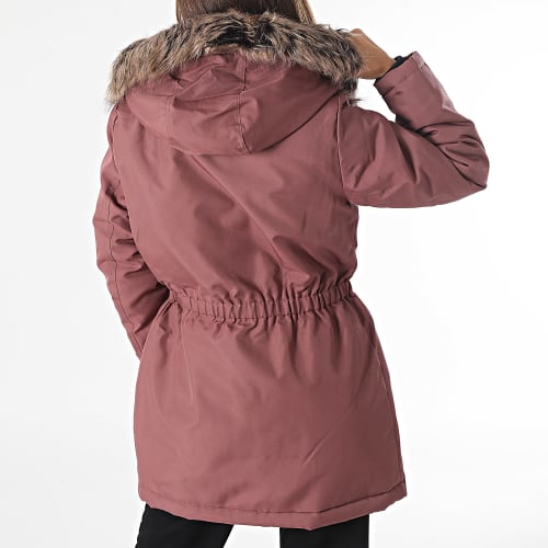Parka Capuche Fourrure Femme Iris Rose Foncé