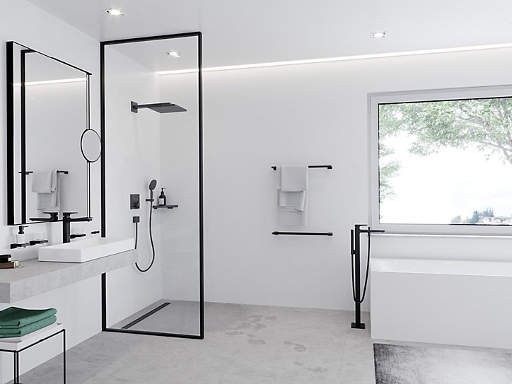 Porte serviettes 65 cm noir mat Addstoris Hansgrohe