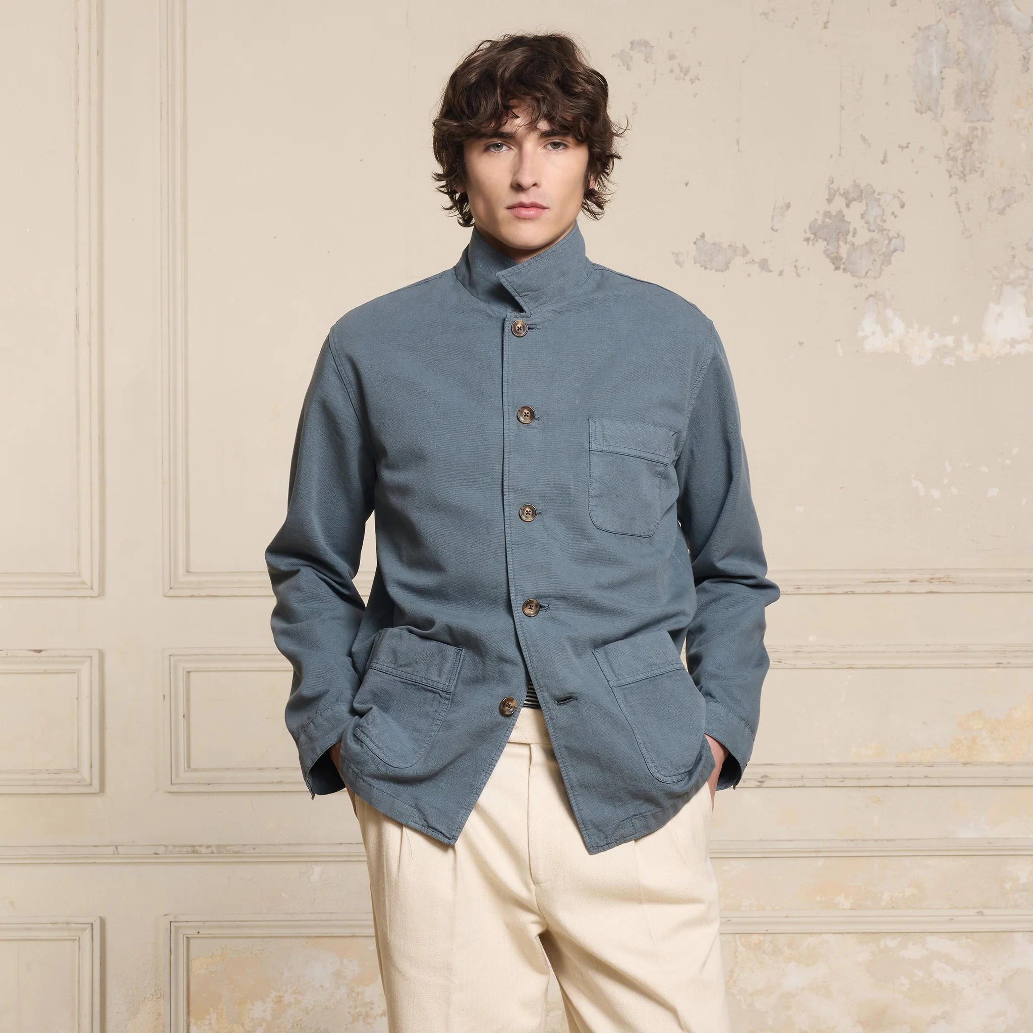 Blue work jacket