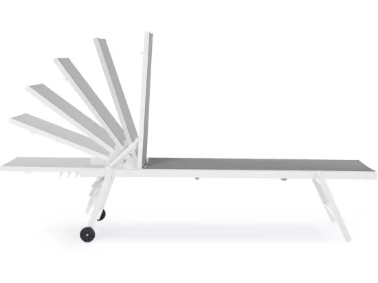 Lot de 2 bains de soleil textilène aluminium 