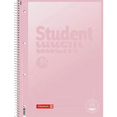 BRUNNEN Premium Student „Pastell“ A4 liniert, mit Randlinie innen und außen, Lin. 27, 1 Stück, sortiert