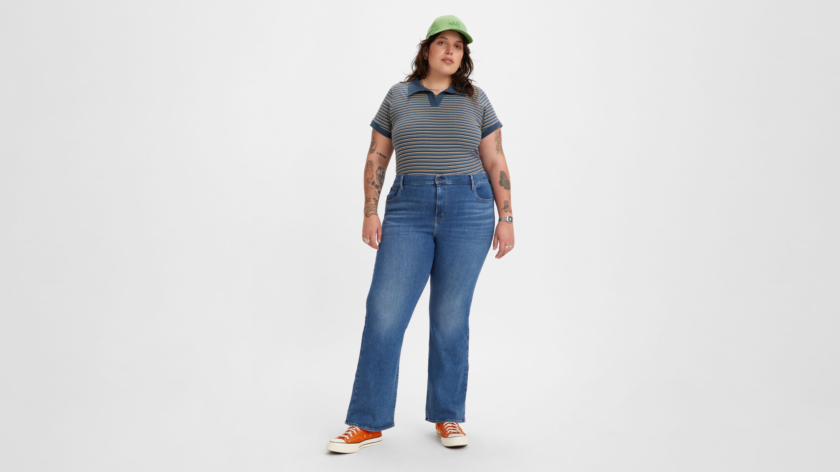 Jean évasé 726™ à taille haute (grandes tailles) - Medium Indigo Worn In - Bleu