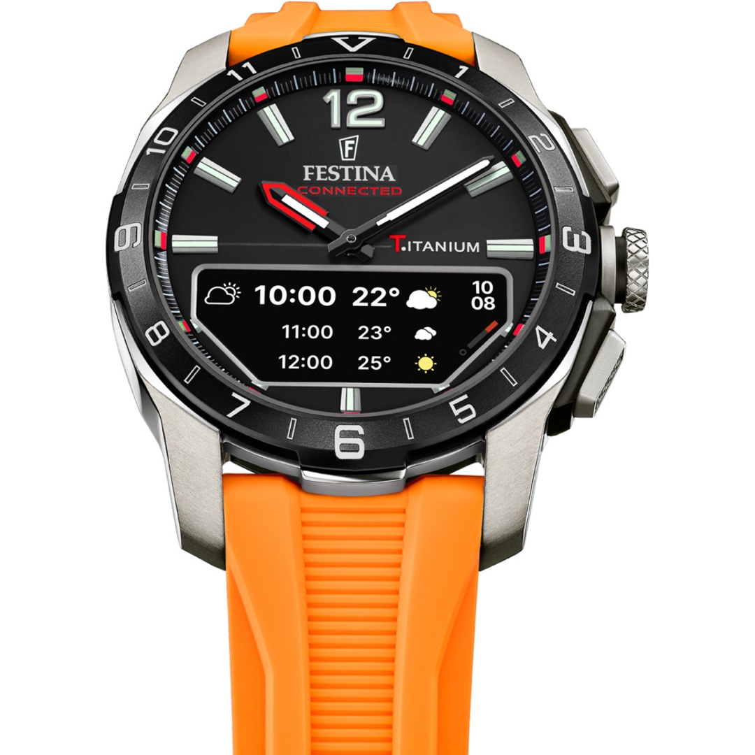 Festina Connected D Titan Schwarz / Orange Ø 44 mm