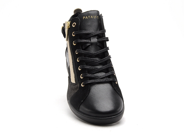 Pataugas boots bottine plates femme palme mix noir