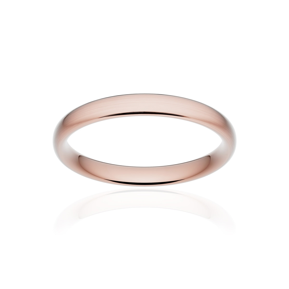 Alliance or 750 rose brossé ruban confort 3mm