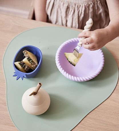 OYOY Snacksk?le - 2-pak - Silikone - Pineapple & Apple - Blåe/Li
