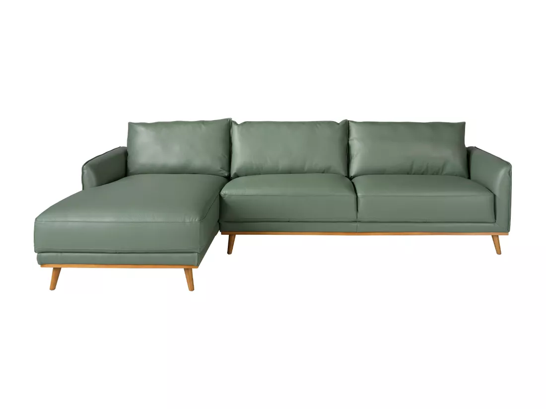 Canapé d'angle gauche en cuir vert 6200 ANGEL CERDA