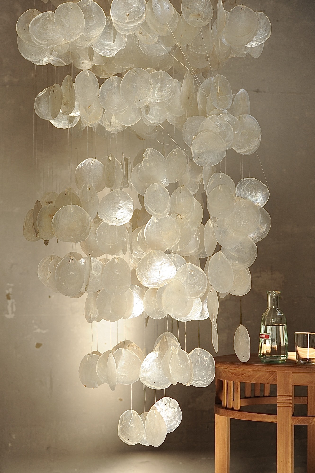 Jumbo-Windspiel 'Perlmutt-Kreise', weiß, Ø 60 cm, H 100 cm günstig bestellen