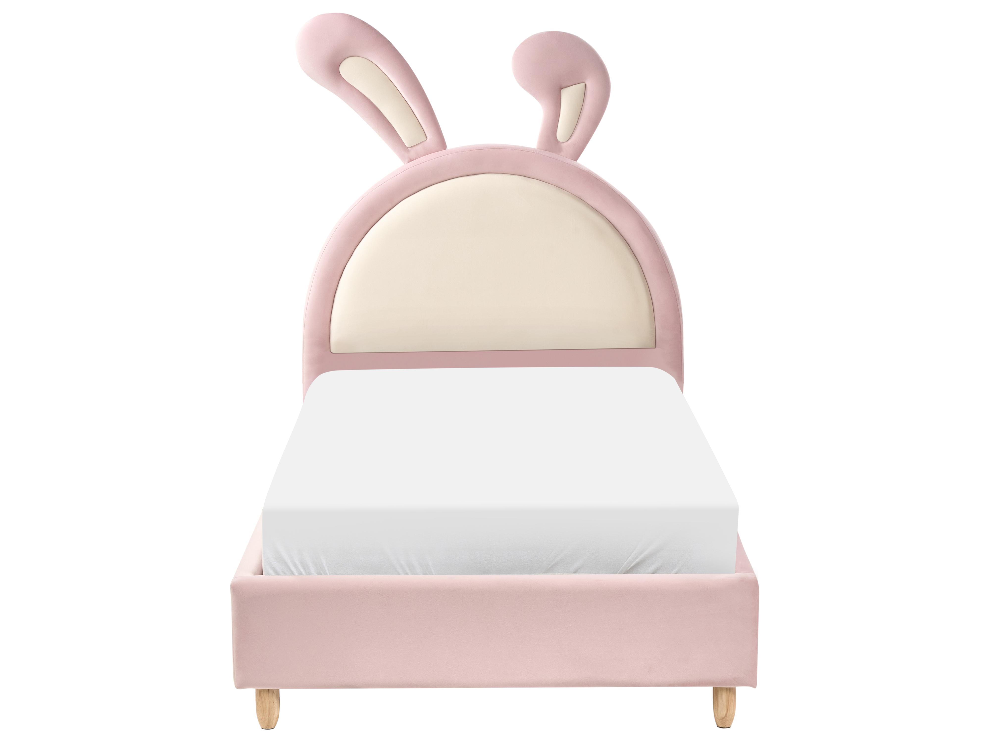 Kinderbed Konijn Fluweel LALLIAS 90 x 200 cm Roze