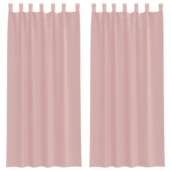 vidaXL Cortinas de Voile com Bolsos para Varão 2 Peças Rosa - 693037686