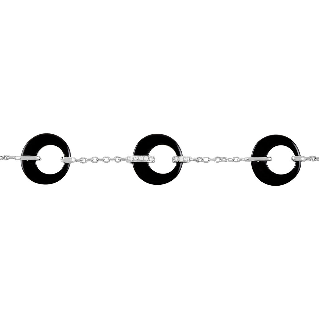 Bracelet Suzanne Argent Blanc Céramique Et Oxyde De Zirconium