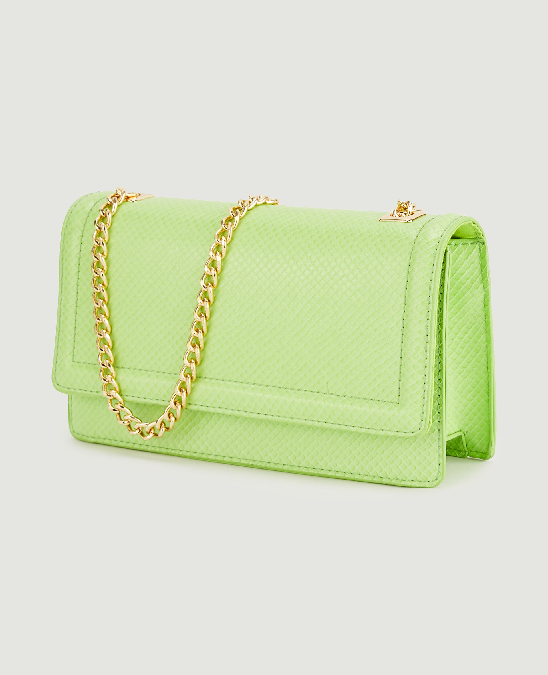 Sac rigide effet serpent - Vert anis