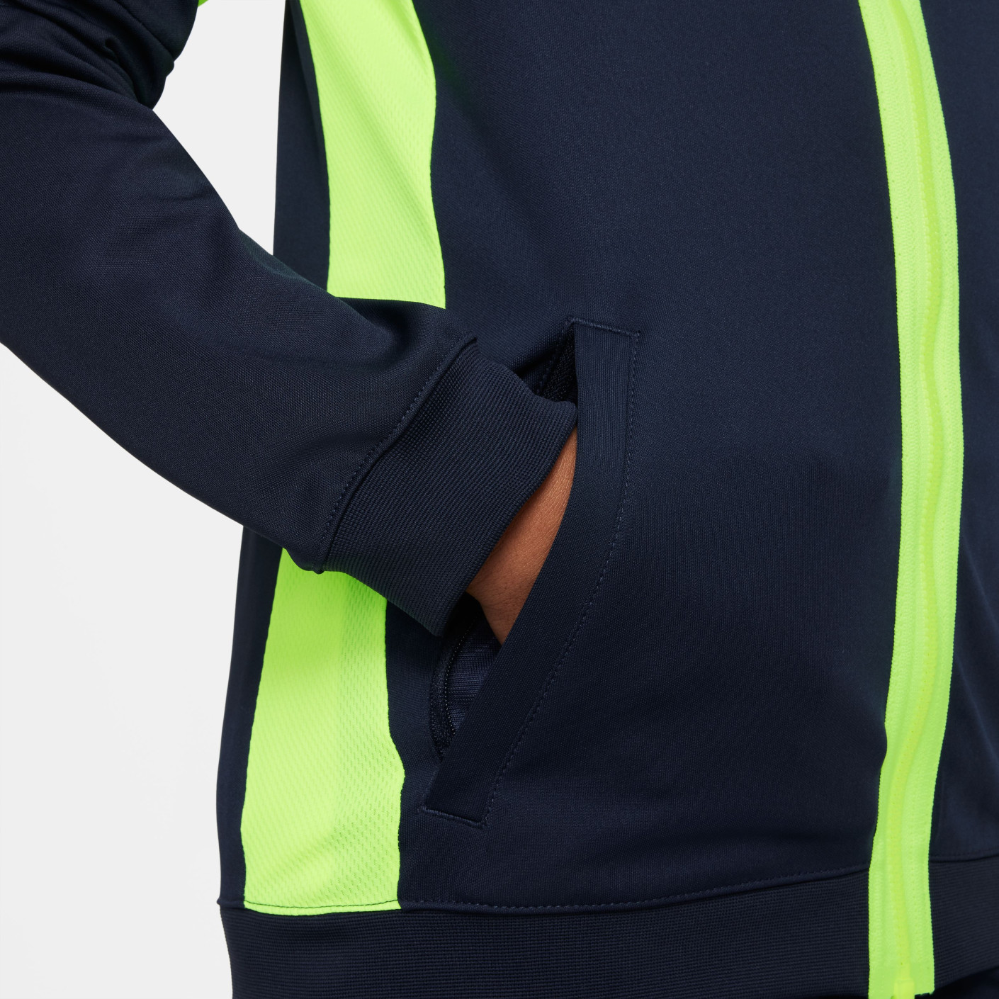 Nike Dri-FIT Academy 23 Full-Zip Trainingspak Kids Donkerblauw Geel Wit