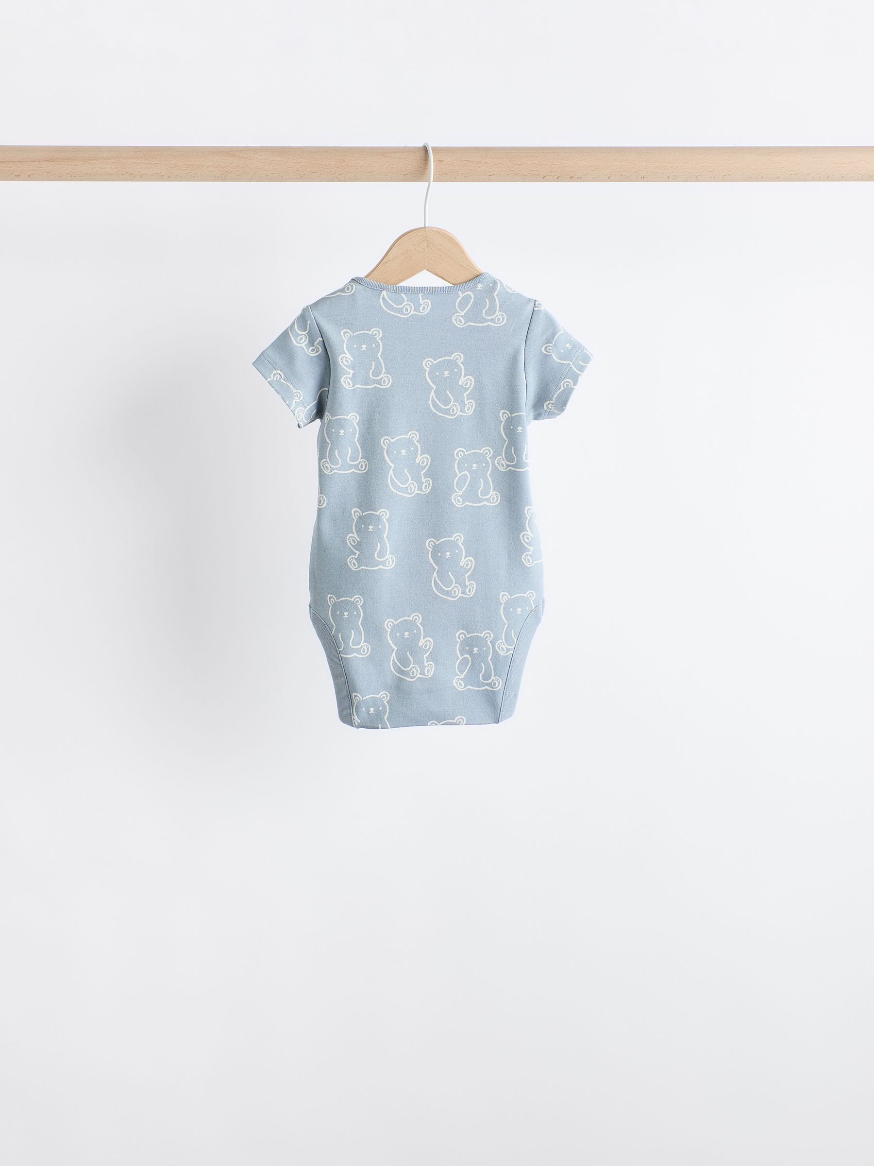 Blauw met beren - Set van 5 babyrompertjes