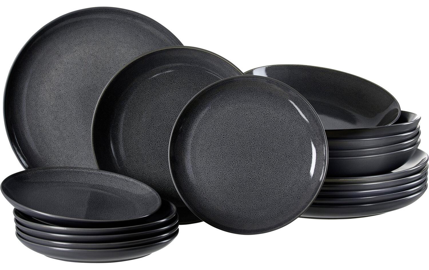 Speise-Service Toledo 18-teilig, Anthrazit<br>Geschirr-Set