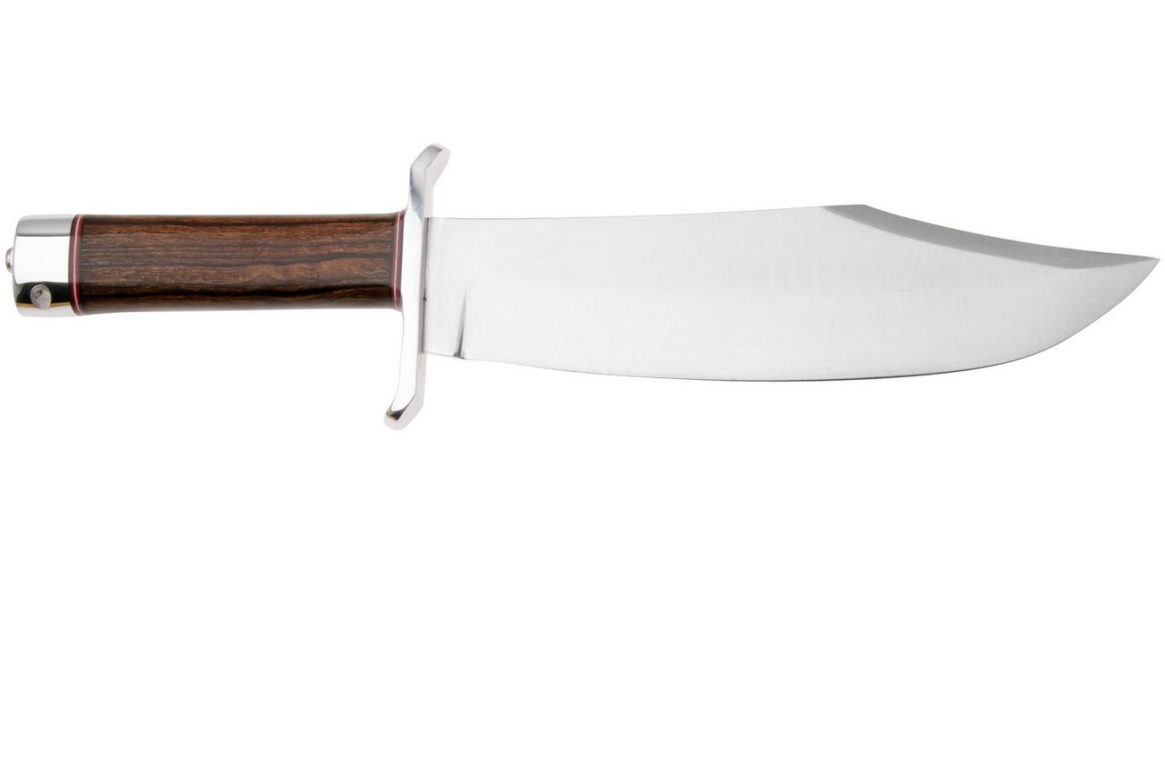 Bark River V-44 Bowie, Satin A2, Desert ironwood, Double Quillion, bowie-mes