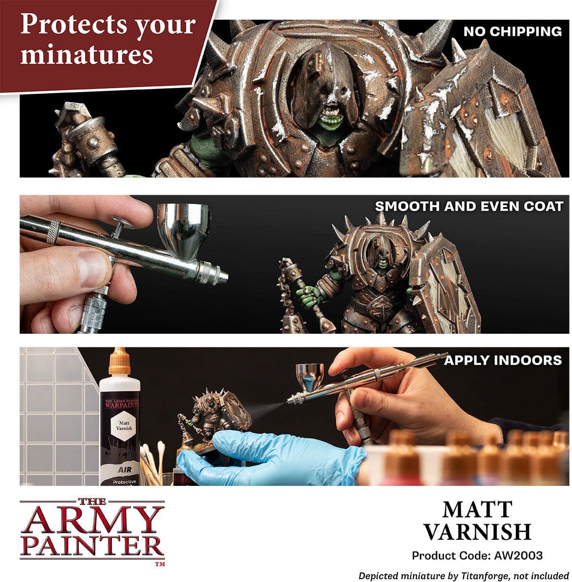 The Army Painter  Warpaints Air Varnish, Anti-shine (100 ml)    Schutzlack für langlebige Miniaturen