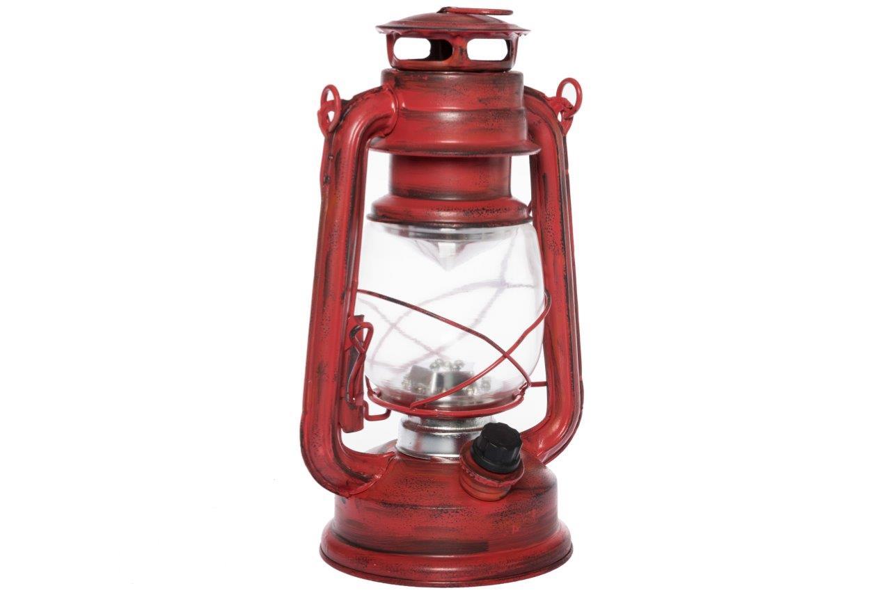 LED-Laterne TEJE - rot antik - batteriebetrieben - 24,5 cm