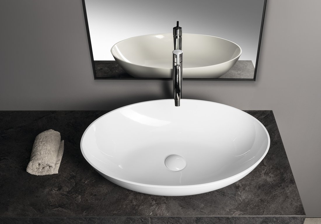 Polysan Banera waskom ovaal 60x40cm wit glans