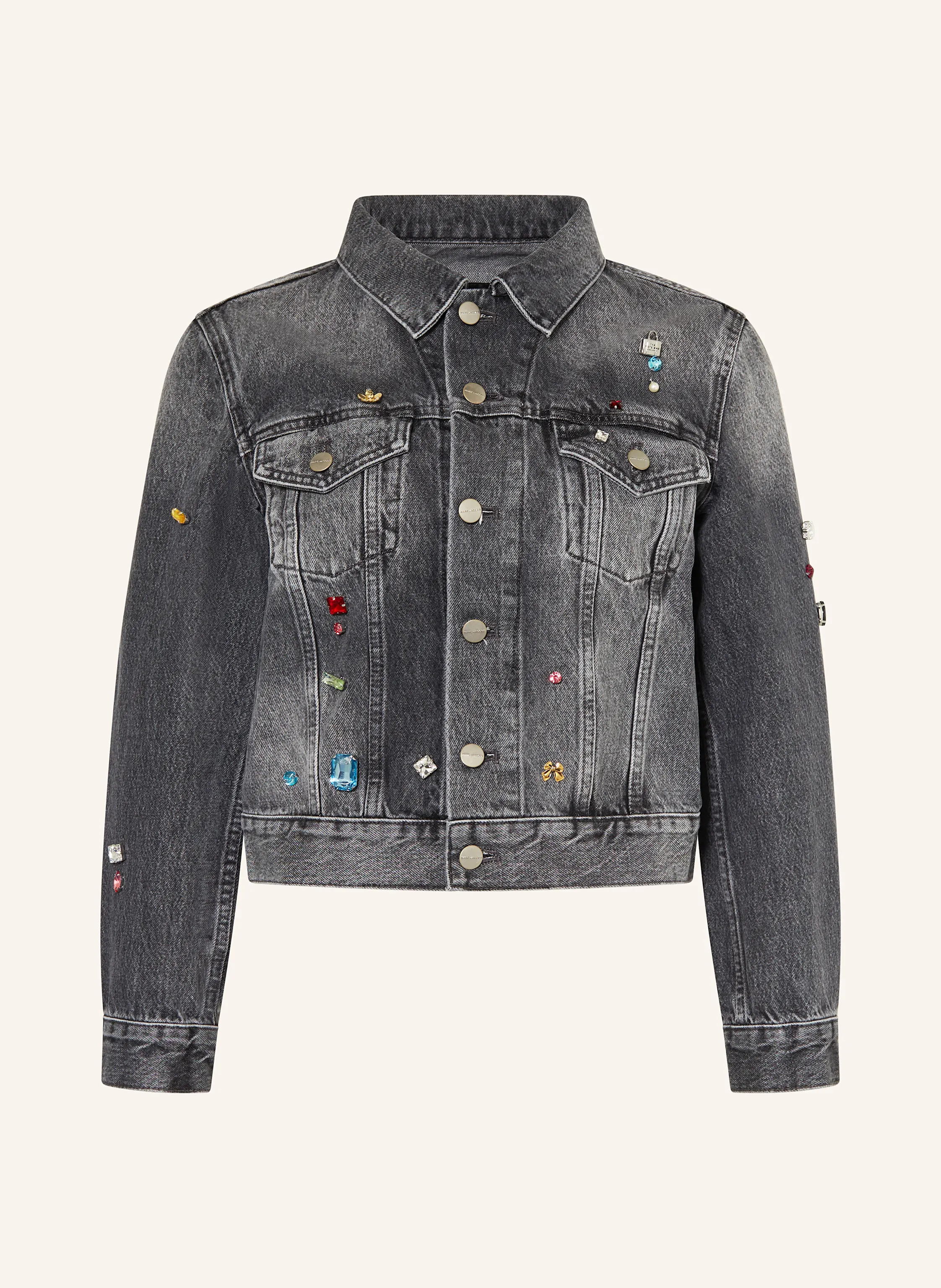 MARC JACOBS Cropped-Jeansjacke mit Schmucksteinen