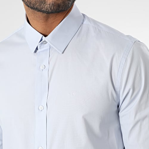Chemise Manches Longues Stretch Poplin 0856 Bleu Clair