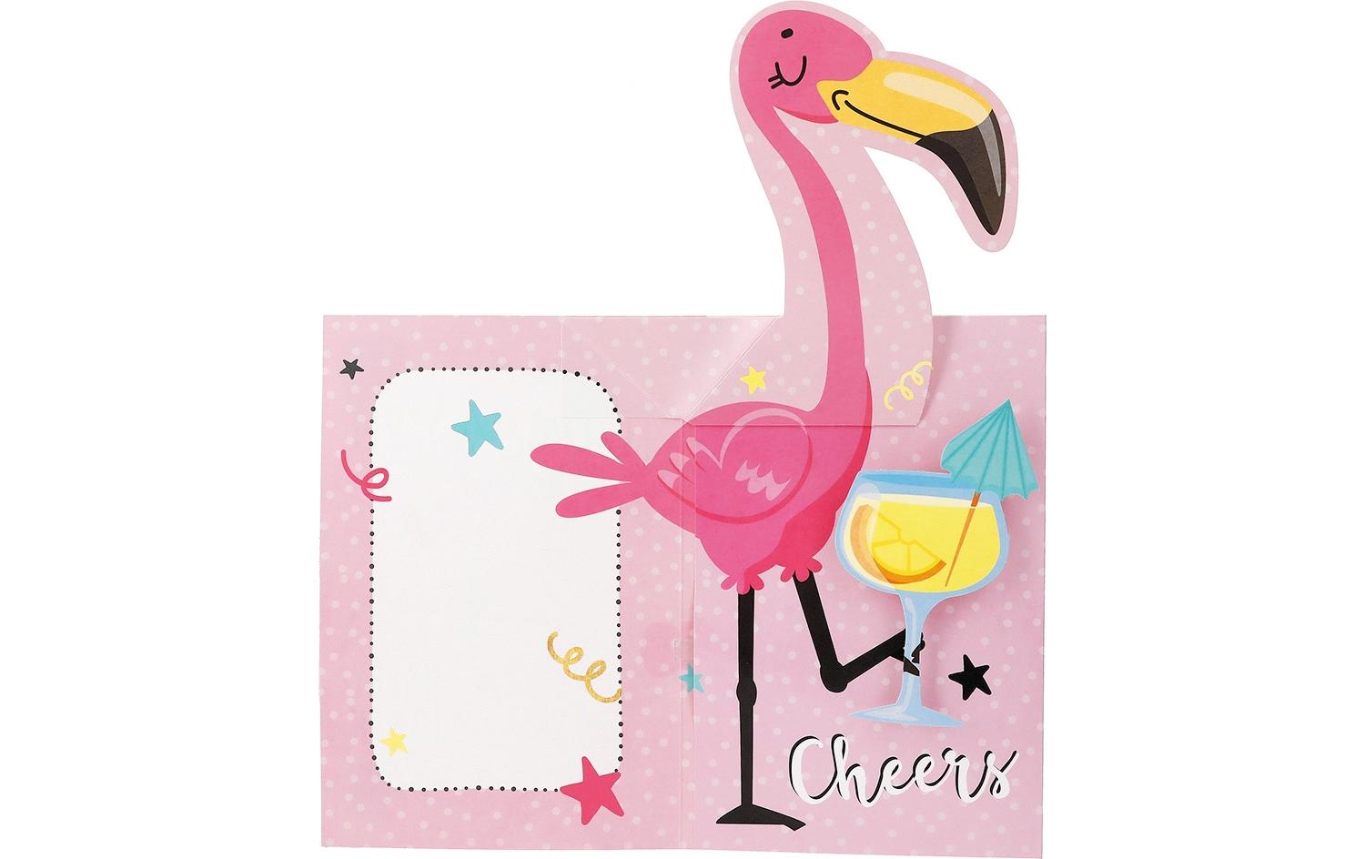 Musikkarte beweglich Geburtstag, FlamingoGeburtstagskarte mit Musik