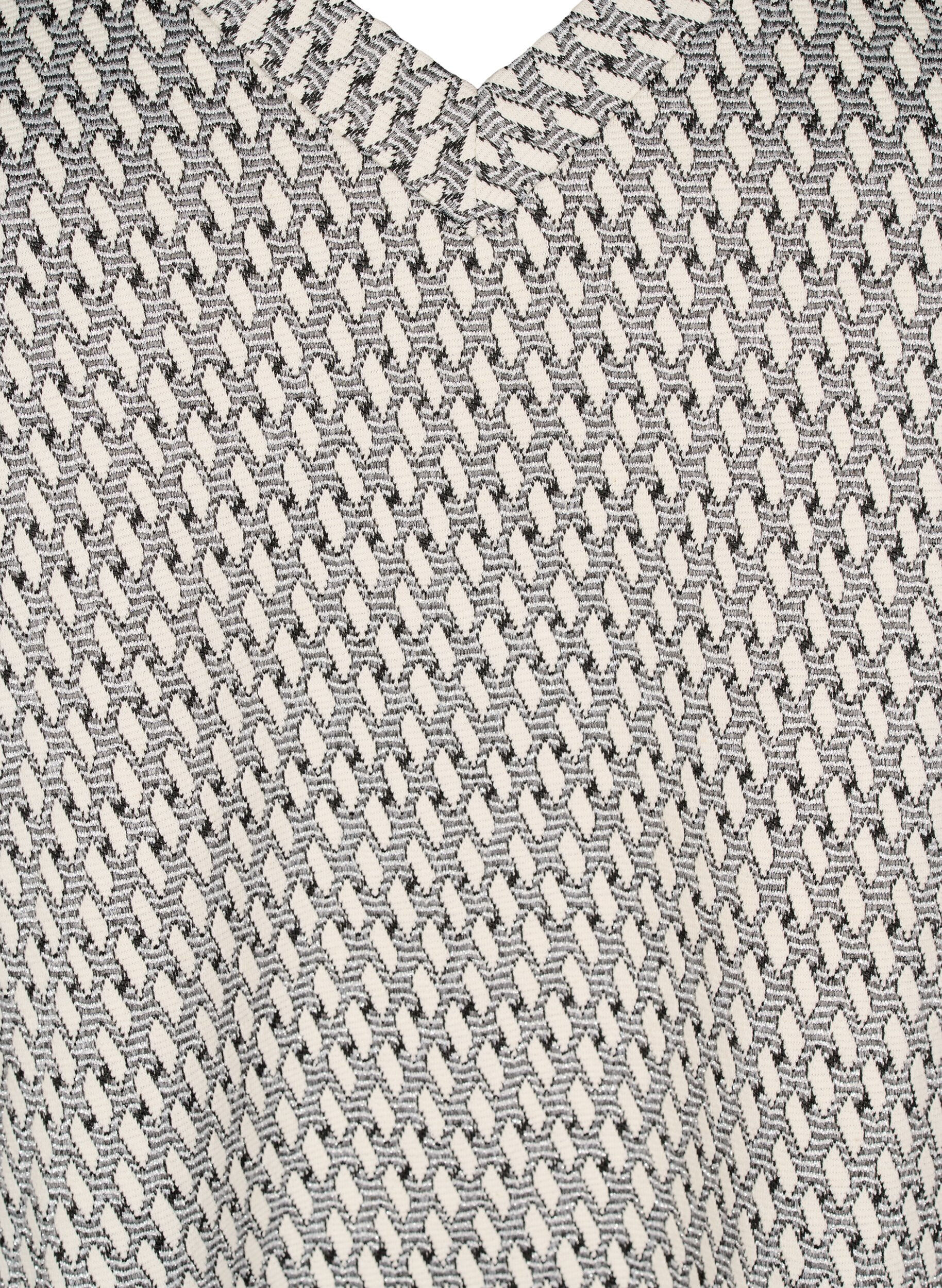 Bluse med mønstret tekstur og glittertråd