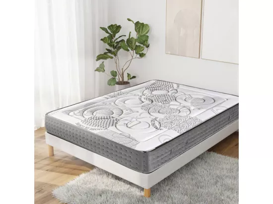 Matelas 160x200 cm RONA à ressorts ensachés, mousse mémoire de forme, indépendance du couchage, face été/hiver, épaisseur 26 cm