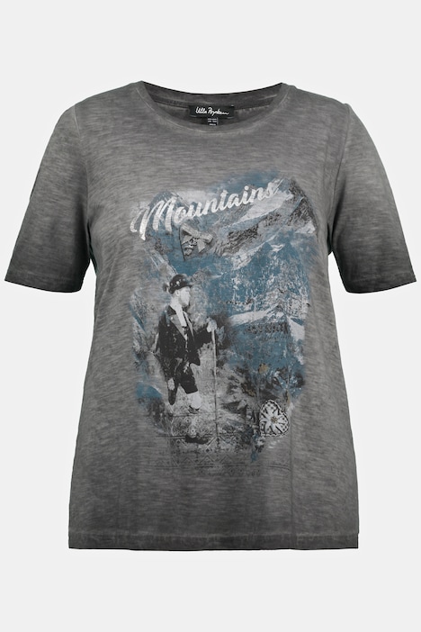 Trachten-Shirt, Berge, Classic, Rundhals, Halbarm