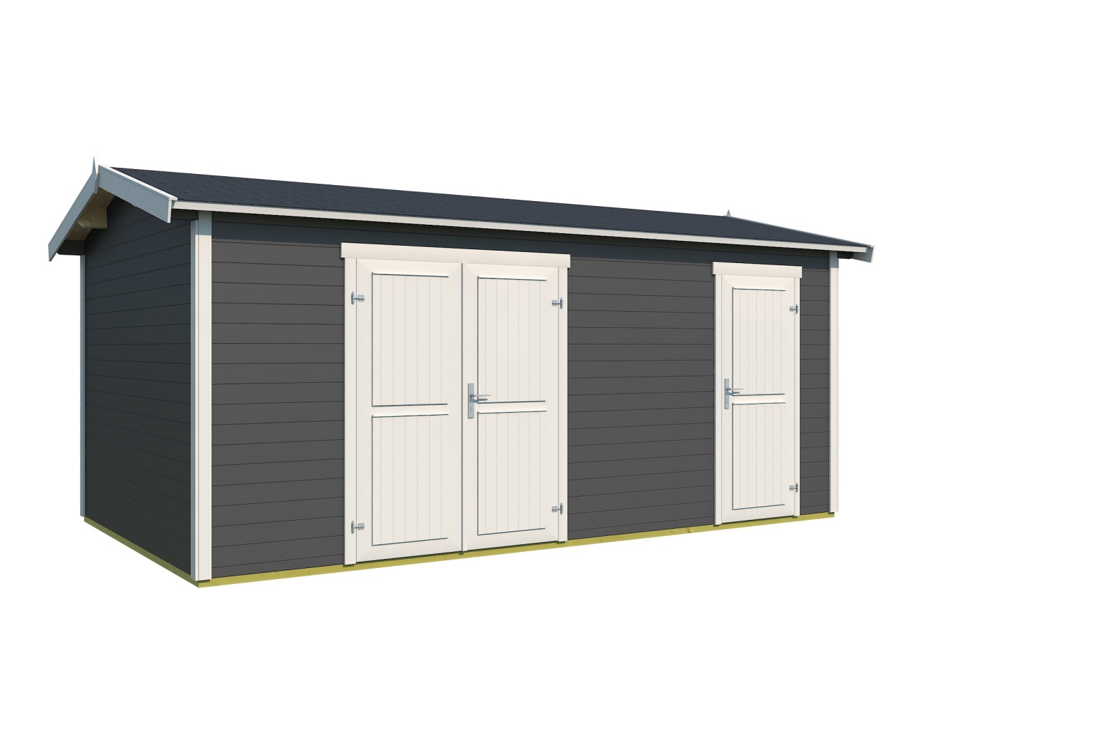 Gartenhaus TUVALU XL - carbongrau - Fichte massiv - 500x300 cm