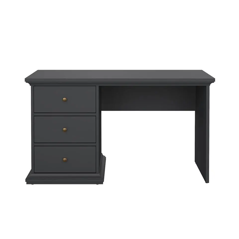 Hioshop Venedig bureau 3 lades mat grijs