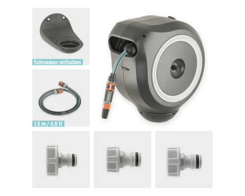 GARDENA RollUp M wandslangbox inclusief 20 m slang, 180° draaibaar en RollControl-technologie