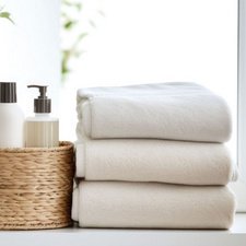 Serviette de toilette, en coton 450 g/m², blanc