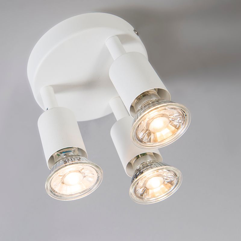Moderne spot wit kantelbaar rond 3-lichts - Jeany