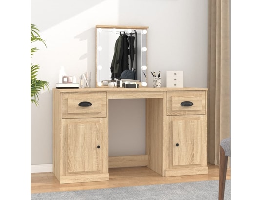 VIDAXL - Coiffeuse avec led chêne sonoma 130x50x132,5 cm