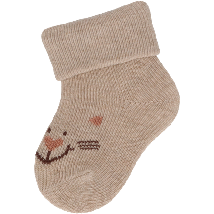 Sterntaler Erstlingssöckchen 3er-Pack Katze beige melange