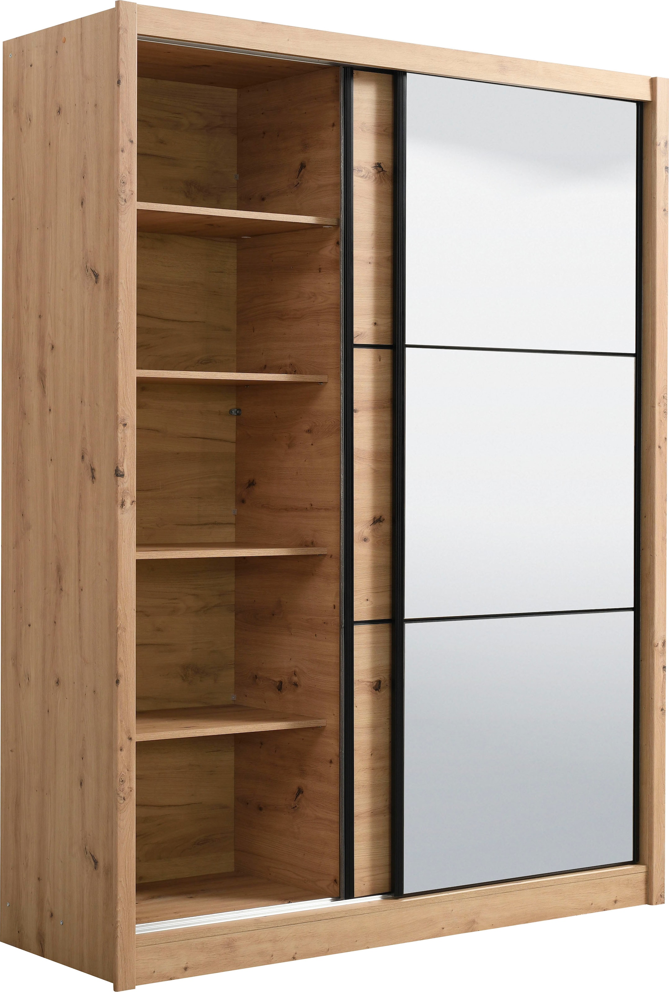INOSIGN Schwebetürenschrank »Navara Kleiderschrank mit Spiegel Wäscheschrank Garderobe« mit grosszügiger Innenausstattung, FSC®-zertifiziert, in 3 Breiten
