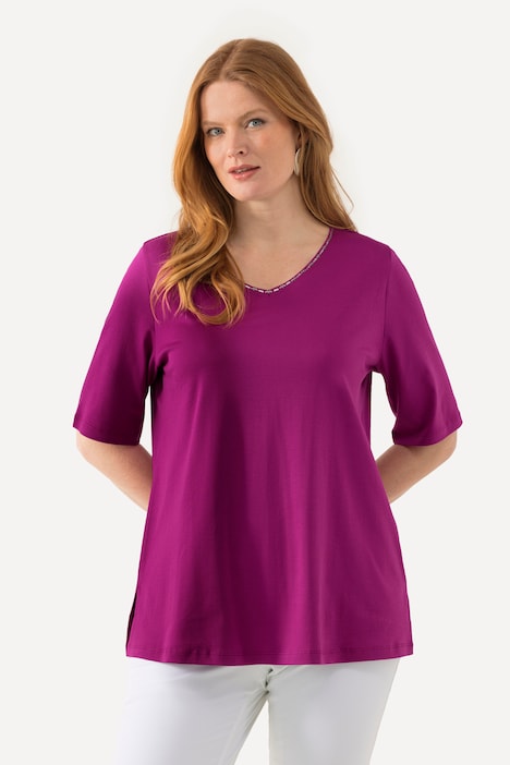 T-Shirt, A-Linie, V-Ausschnitt, Halbarm, Pima Cotton