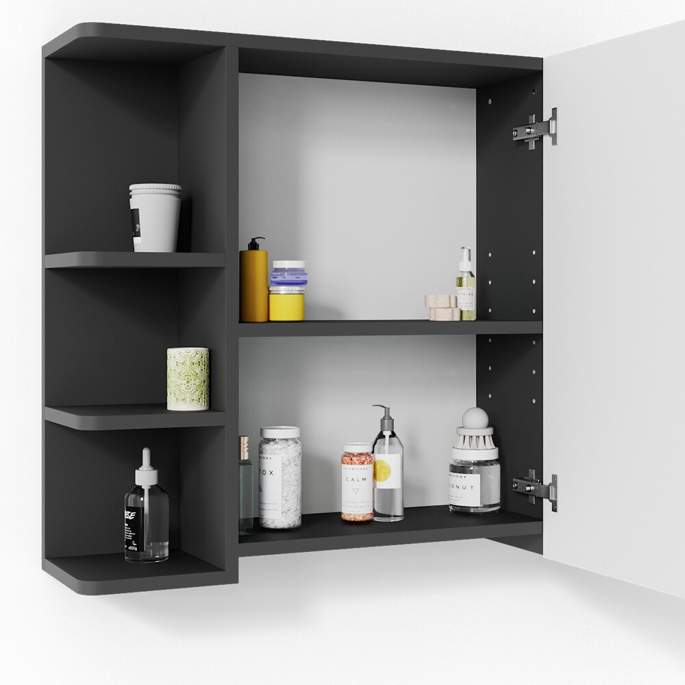 VICCO Badmöbel Set FYNN 2 Teile Anthrazit Weiß - Badezimmer Spiegel Badunterschrank Bad Badschrank