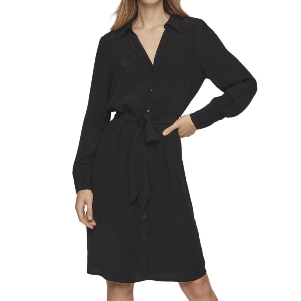 Vila Robe Chemise Noir Femme Vila Fini