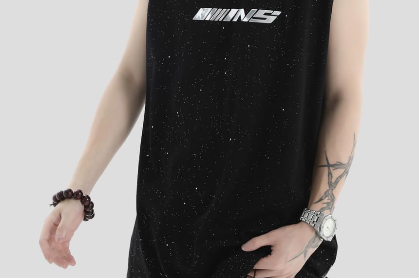 Banash - Mouwloos T-shirt met reflecterende print
